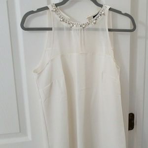 White jeweled color top